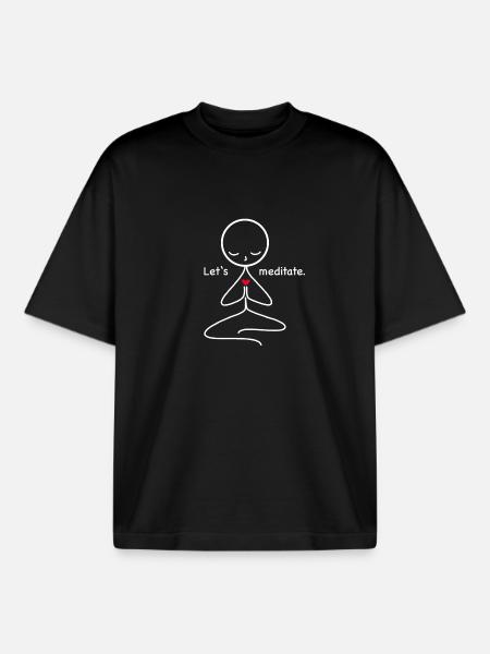 meditation - Boxy Heavyweight Unisex Organic T-Shirt by Stanley/Stella - black