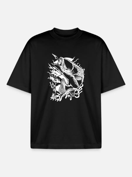 Fisherman T shirt - Boxy Heavyweight Unisex Organic T-Shirt by Stanley/Stella - black