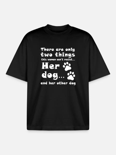 Dog Lover Shirt - Boxy Heavyweight Unisex Organic T-Shirt by Stanley/Stella - black