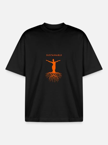 Durabilité durable de la chemise - T-shirt unisexe boxy épais biologique Stanley/Stella - noir