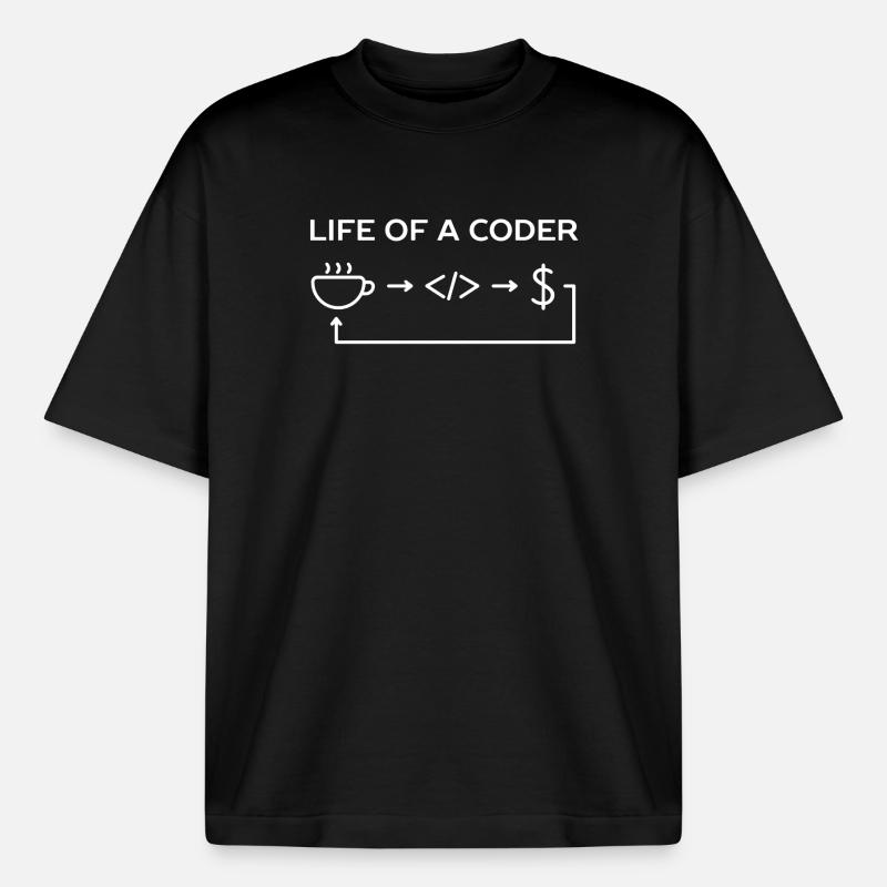 Programmierer-Leben eines Codier-Hemdes - Heavyweight Unisex Boxy T-Shirt von stanley/stella	 - Schwarz