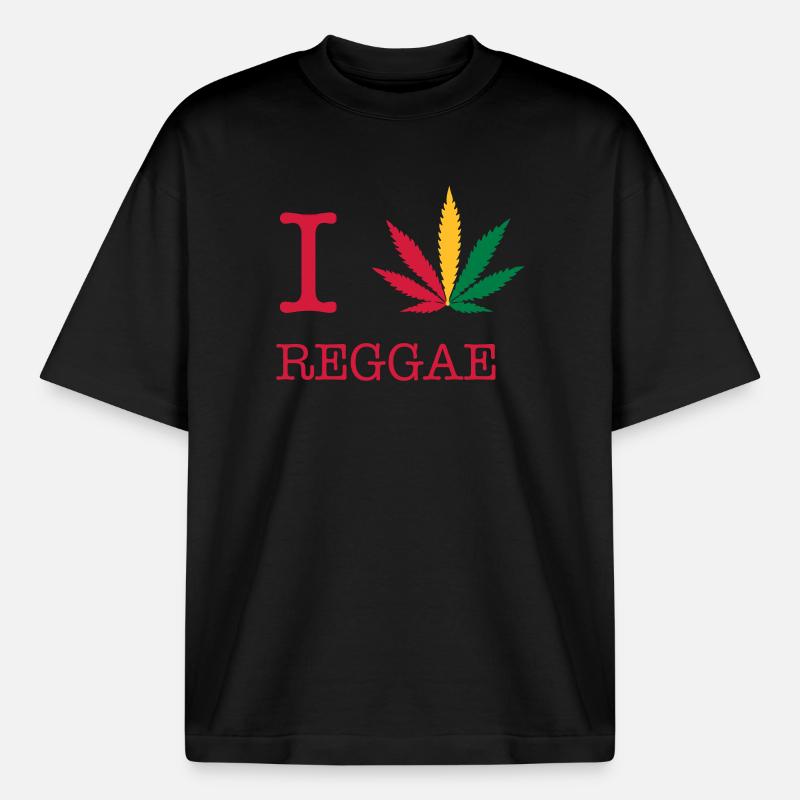 reggae - T-shirt unisexe épais coupe boxy Stanley/Stella - noir
