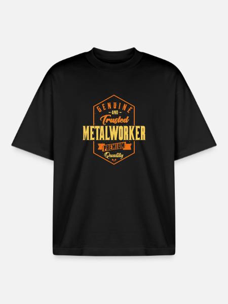 Genuine Trusted Metalworker Design - Boxy Heavyweight Unisex Organic T-Shirt by Stanley/Stella - black