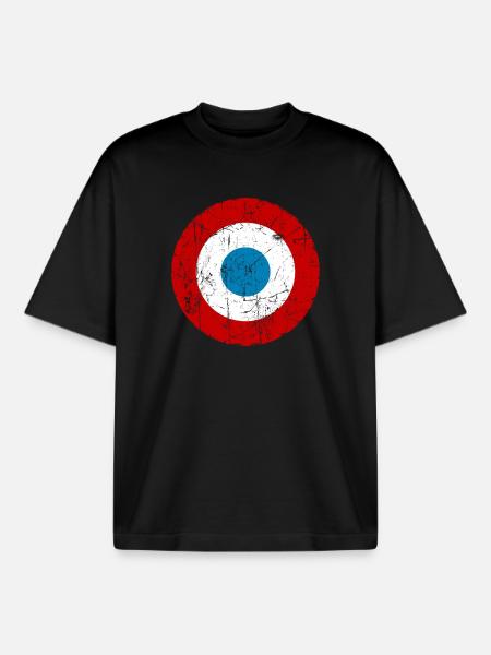 Frankreich Luftfahrt-Kokarde - Boxy Heavyweight Unisex Organic T-Shirt von Stanley/Stella - Schwarz