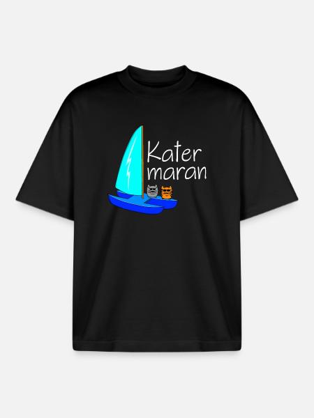 Katamaran - Boxy Heavyweight Unisex Organic T-Shirt von Stanley/Stella - Schwarz