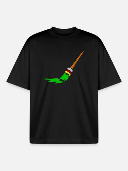 Urban Graffiti Brush Design - Boxy Heavyweight Unisex Organic T-Shirt by Stanley/Stella - black