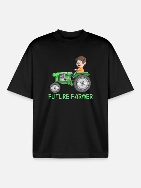 Offspring farmer - farmer - future farmer - Boxy Heavyweight Unisex Organic T-Shirt by Stanley/Stella - black