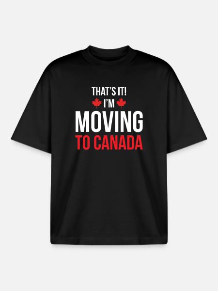 Moving to Canada - Boxy Heavyweight Unisex Organic T-Shirt by Stanley/Stella - black
