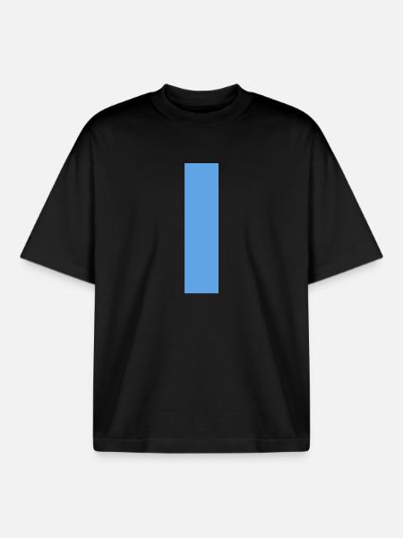 Blue line through the middle - Boxy Heavyweight Unisex Organic T-Shirt by Stanley/Stella - black