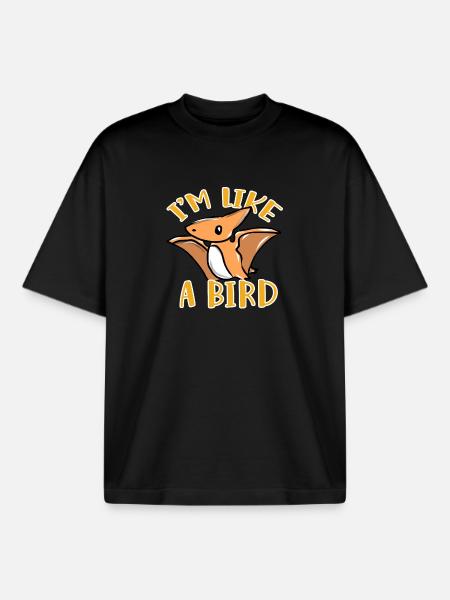 Dinosaurier Vogel - Boxy Heavyweight Unisex Organic T-Shirt von Stanley/Stella - Schwarz