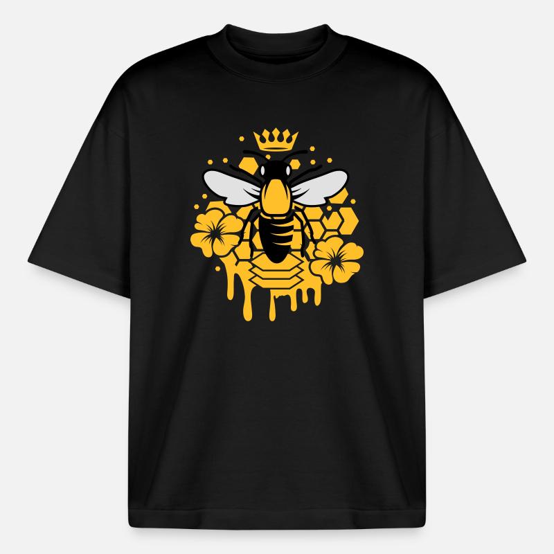 Eine Biene mit einer Krone - Boxy Heavyweight Unisex Organic T-Shirt von Stanley/Stella - Schwarz