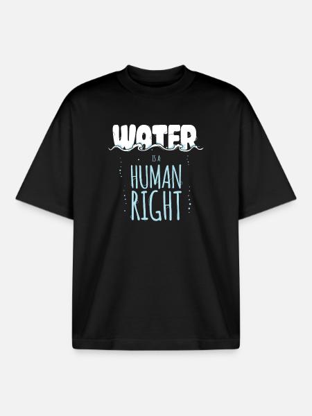 Water is a Human Right - Boxy Heavyweight Unisex Organic T-Shirt by Stanley/Stella - black