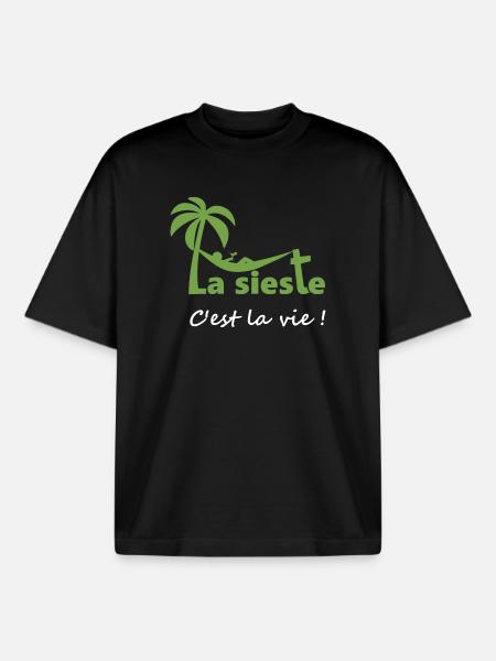 La sieste - T-shirt unisexe boxy épais biologique Stanley/Stella - noir