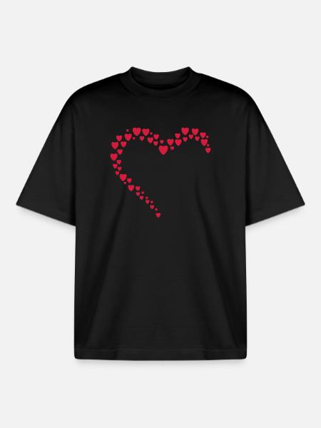 heart - Boxy Heavyweight Unisex Organic T-Shirt by Stanley/Stella - black