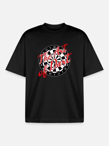 Darts Art Dart Dartboard 180 - Boxy Heavyweight Unisex Organic T-Shirt by Stanley/Stella - black