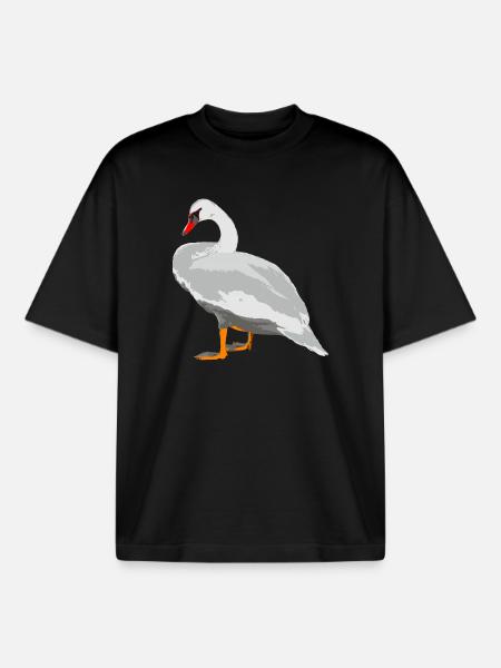 cygne - T-shirt unisexe boxy épais biologique Stanley/Stella - noir