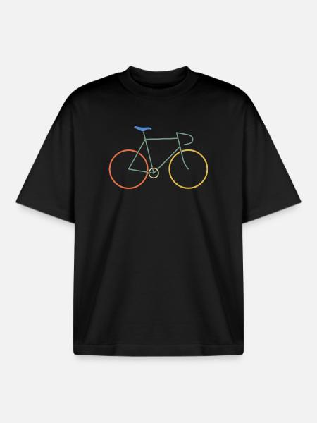 Rennrad bunt - Boxy Heavyweight Unisex Organic T-Shirt von Stanley/Stella - Schwarz