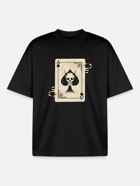Todeskarte / Pik-Ass - Boxy Heavyweight Unisex Organic T-Shirt von Stanley/Stella - Schwarz