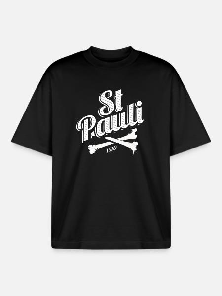 Hamburg - St. Pauli - St Pauli - 1910 Sankt Pauli - Boxy Heavyweight Unisex Organic T-Shirt by Stanley/Stella - black