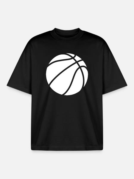 Basketball logo white - Boxy Heavyweight Unisex Organic T-Shirt by Stanley/Stella - black