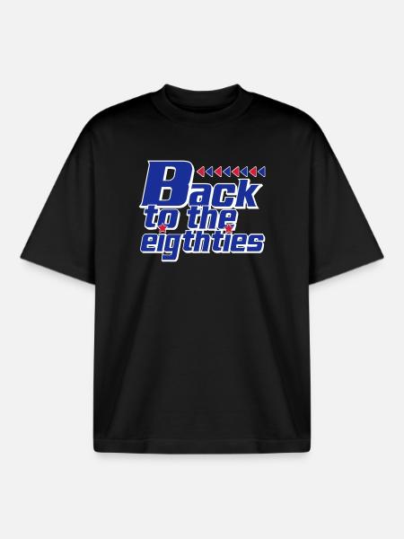 Back to the Eighties Retro - Boxy Heavyweight Unisex Organic T-Shirt by Stanley/Stella - black