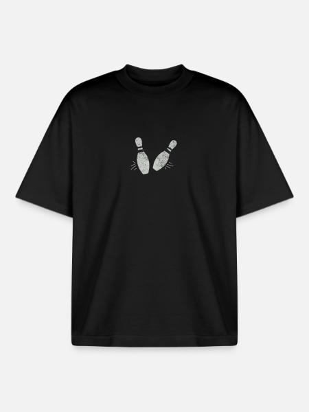 bowling pins - Boxy Heavyweight Unisex Organic T-Shirt by Stanley/Stella - black
