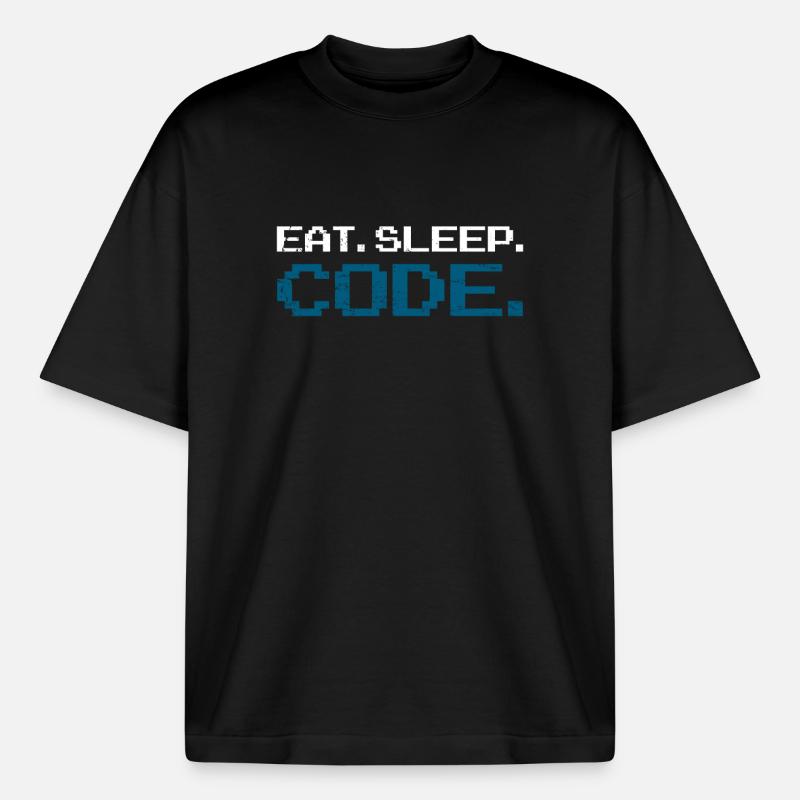 Programming code computer science - Boxy Heavyweight Unisex Organic T-Shirt by Stanley/Stella - black