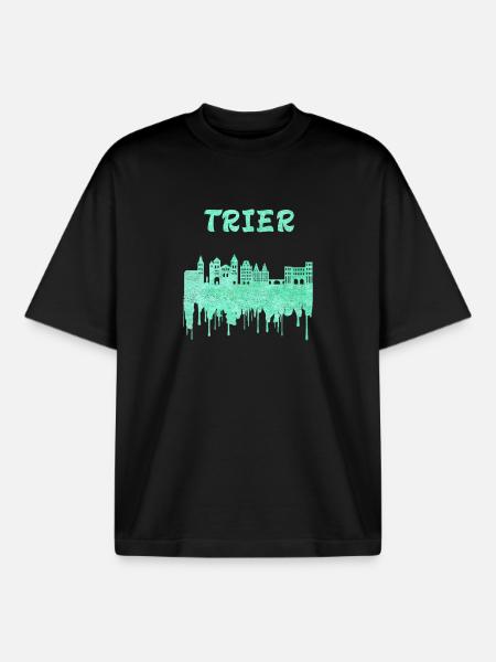 Trier Syline Design / Geschenkidee - Boxy Heavyweight Unisex Organic T-Shirt von Stanley/Stella - Schwarz