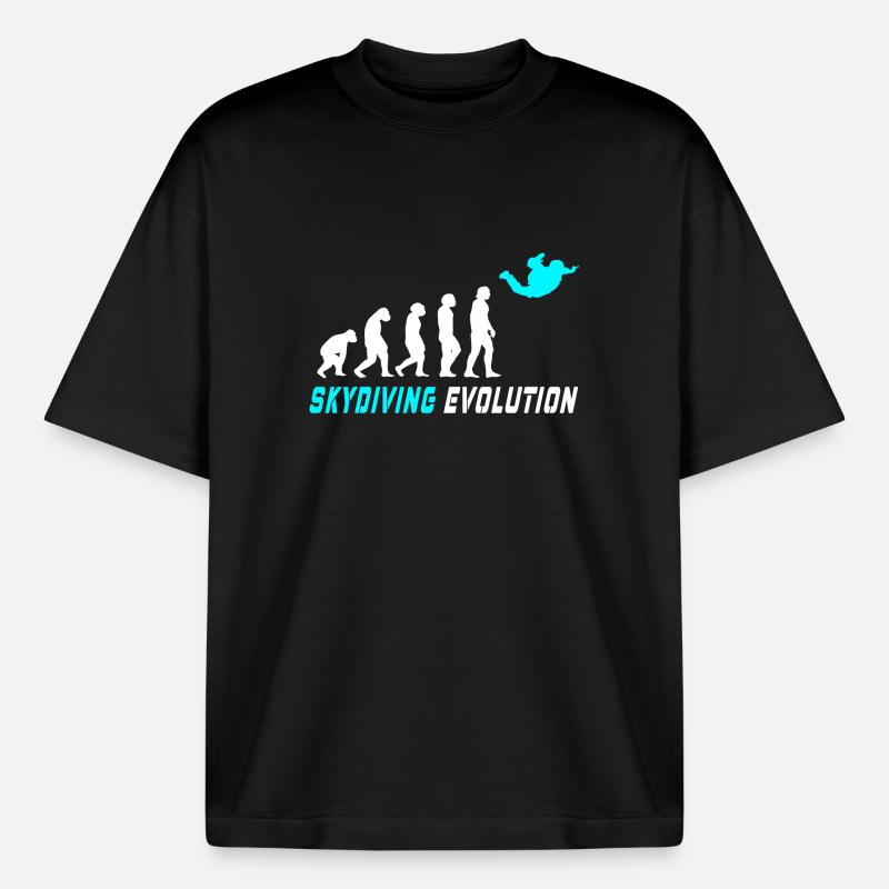 Fallschirm Evolution Design / Geschenkidee - Boxy Heavyweight Unisex Organic T-Shirt von Stanley/Stella - Schwarz