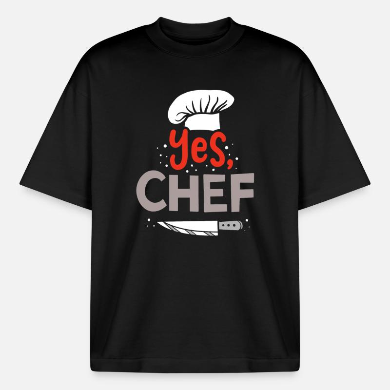 Chef Chef Chef Chef - Boxy Heavyweight Unisex Organic T-Shirt by Stanley/Stella - black