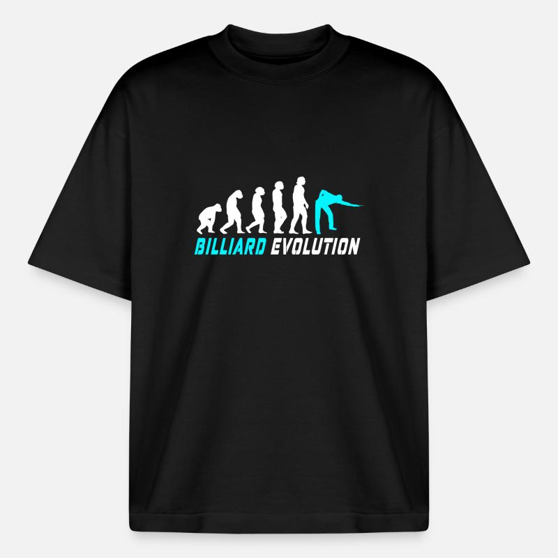 Billard Evolution Design / Geschenkidee - Boxy Heavyweight Unisex Organic T-Shirt von Stanley/Stella - Schwarz
