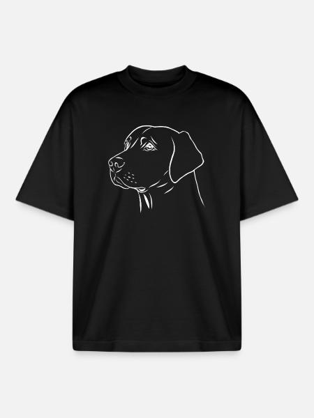 Labrador Retriever Portrait - Boxy Heavyweight Unisex Organic T-Shirt by Stanley/Stella - black