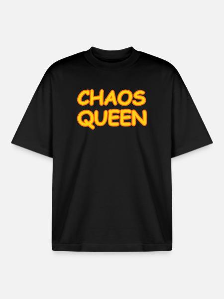 CHAOS QUEEN - Boxy Heavyweight Unisex Organic T-Shirt by Stanley/Stella - black