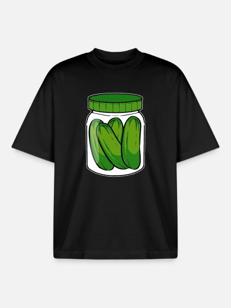 Concombre mariné vegan - T-shirt unisexe boxy épais biologique Stanley/Stella - noir