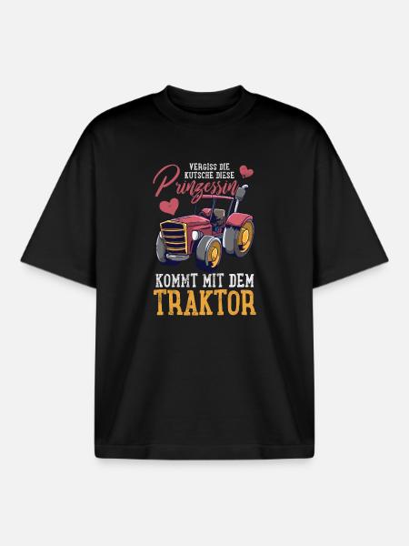 Traktor Trecker - Boxy Heavyweight Unisex Organic T-Shirt von Stanley/Stella - Schwarz