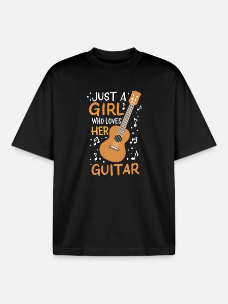 Guitar Guitarist Guitar player - Boxy Heavyweight Unisex Organic T-Shirt by Stanley/Stella - black