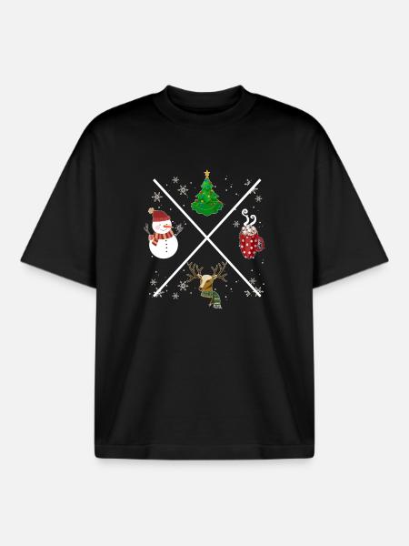 Weihnachts X - Boxy Heavyweight Unisex Organic T-Shirt von Stanley/Stella - Schwarz