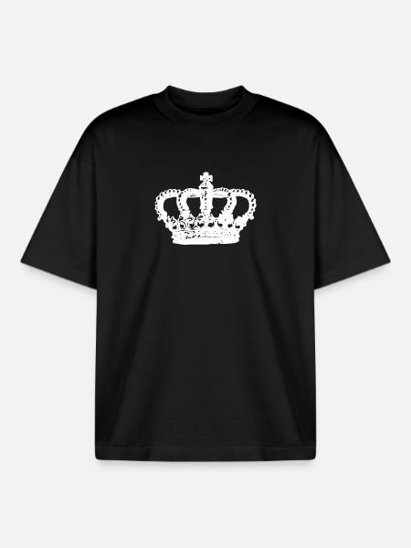 White crown, free - Boxy Heavyweight Unisex Organic T-Shirt by Stanley/Stella - black