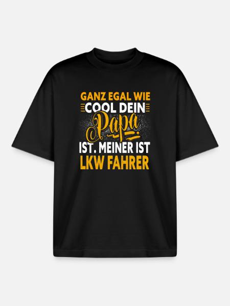 Papa Lkw Fahrer - Boxy Heavyweight Unisex Organic T-Shirt von Stanley/Stella - Schwarz