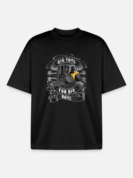 Staplerfahrer Lagerist Gabelstapler - Boxy Heavyweight Unisex Organic T-Shirt von Stanley/Stella - Schwarz