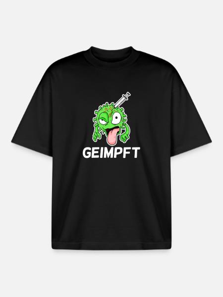 Geimpft - Boxy Heavyweight Unisex Organic T-Shirt von Stanley/Stella - Schwarz