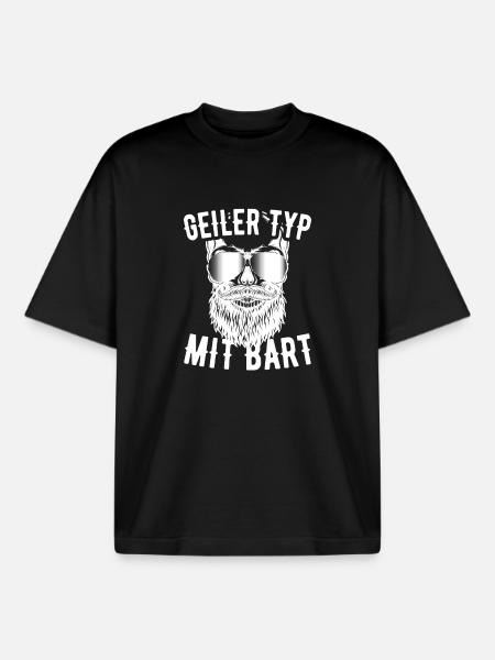 Geiler Typ Mit Bart Bartträger Barbier Vollbart - Boxy Heavyweight Unisex Organic T-Shirt von Stanley/Stella - Schwarz