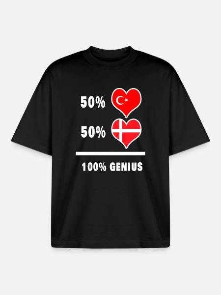 Denmark and Turkey awesome / gift - Boxy Heavyweight Unisex Organic T-Shirt by Stanley/Stella - black