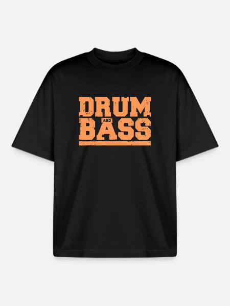 drum and bass drums and bass - Boxy Heavyweight Unisex Organic T-Shirt by Stanley/Stella - black