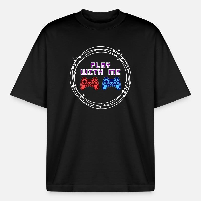 Multiplayer Gamer Controller Zocker - Boxy Heavyweight Unisex Organic T-Shirt von Stanley/Stella - Schwarz