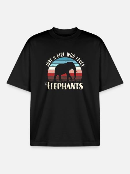 Elephant Elephant - Boxy Heavyweight Unisex Organic T-Shirt by Stanley/Stella - black