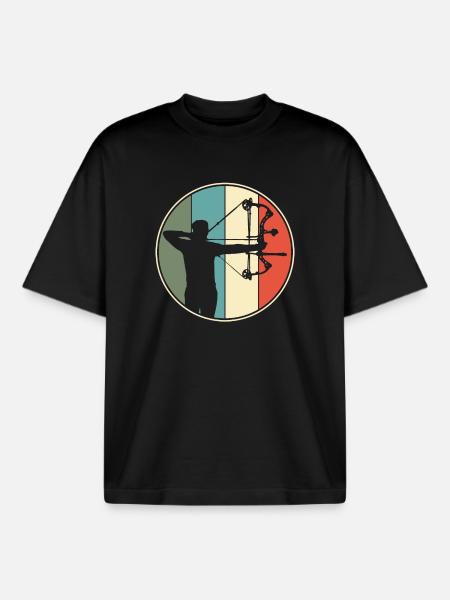 Archery Archery Retro - Boxy Heavyweight Unisex Organic T-Shirt by Stanley/Stella - black