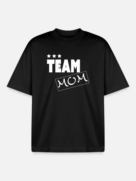 TEAM MOM - Boxy Heavyweight Unisex Organic T-Shirt by Stanley/Stella - black