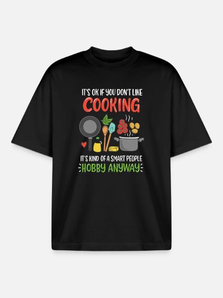 Cuisson Cuisinier Cuisinier - T-shirt unisexe boxy épais biologique Stanley/Stella - noir