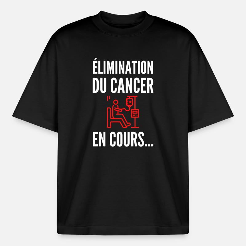 Élimination en cours – Avancer, simplement - T-shirt unisexe boxy épais biologique Stanley/Stella - noir